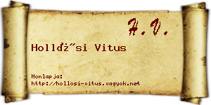 Hollósi Vitus névjegykártya